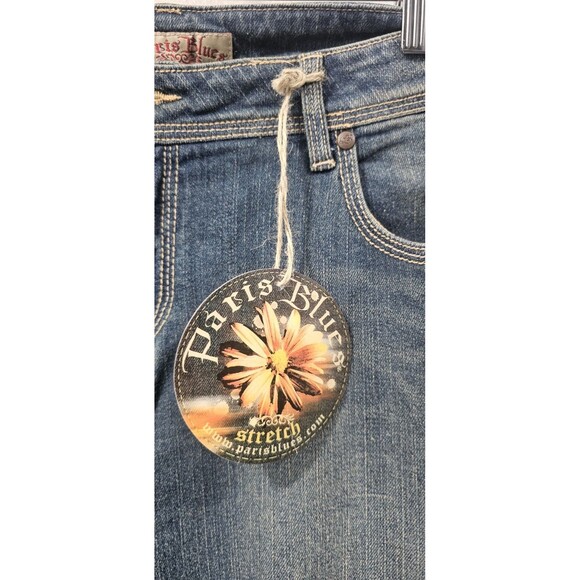Paris Blues Women Junior Y2K Size 17 Stretch Light Wash Bootcut Mid Rise Jeans - Picture 4 of 15